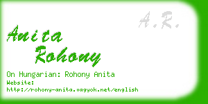 anita rohony business card